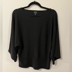Talbots merino wool dolman like sleeves bateau neck sweater. Black. Size XL EUC!